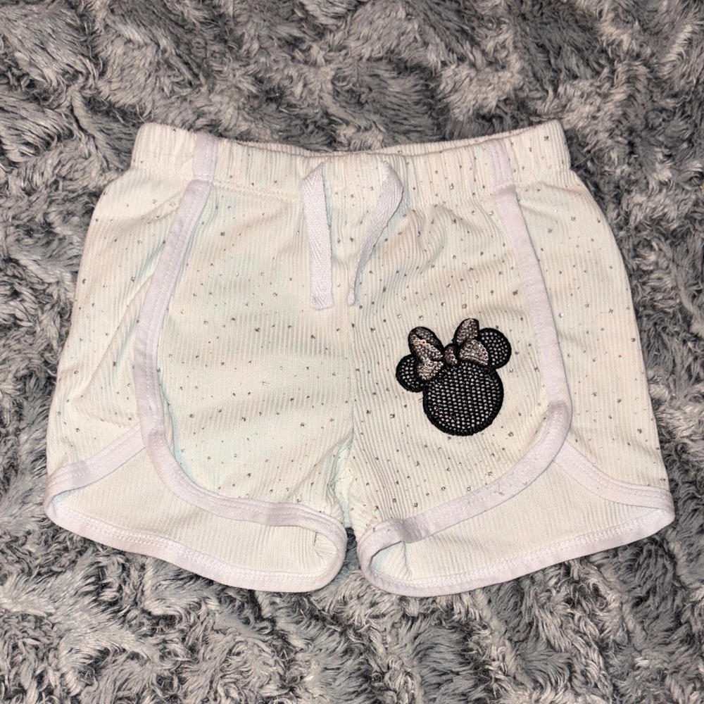 Disney Kids White Shorts with Minnie Mouse Patch